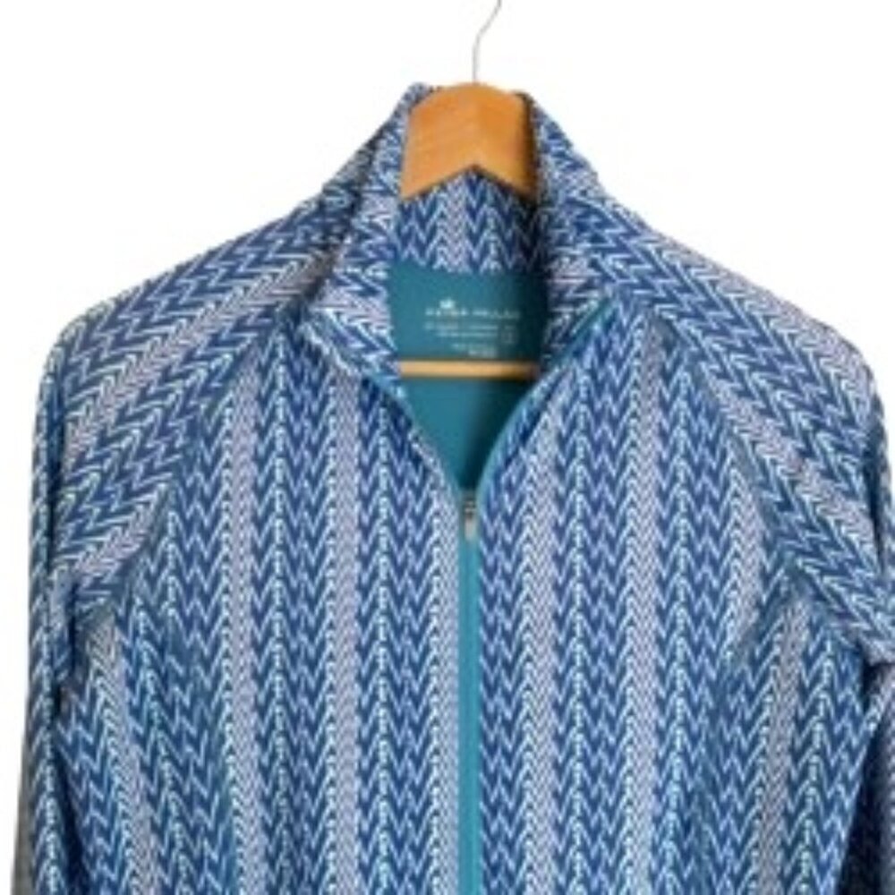 Peter Millar Blue Full Zip Pullover Small - image 4